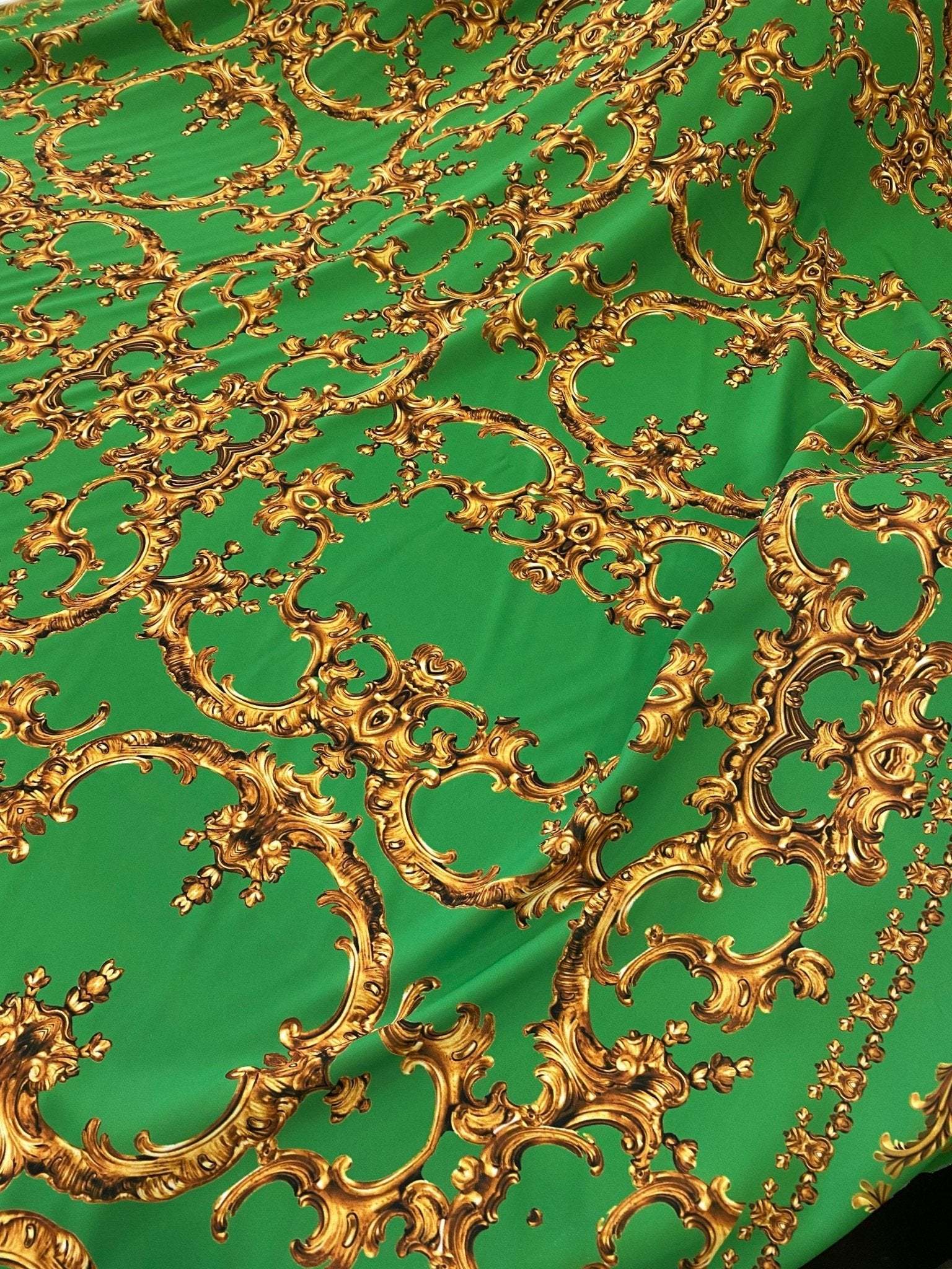 Baroque Green Gold Print Fabric Multiple Fabric Options Sold By baroque-green-gold-print-fabric-multiple-fabric-options-sold-by