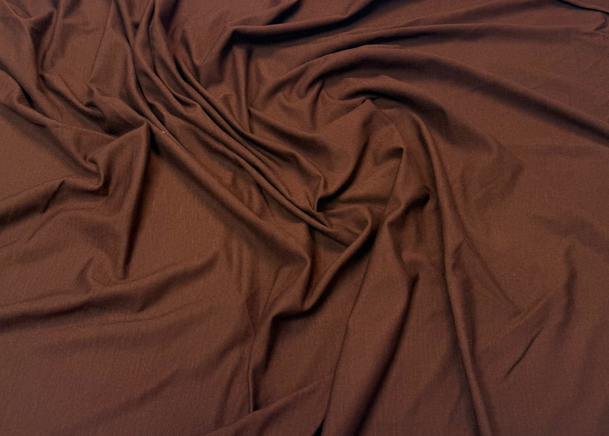 Brown Soft Stretch Viscose Jersey Fabric