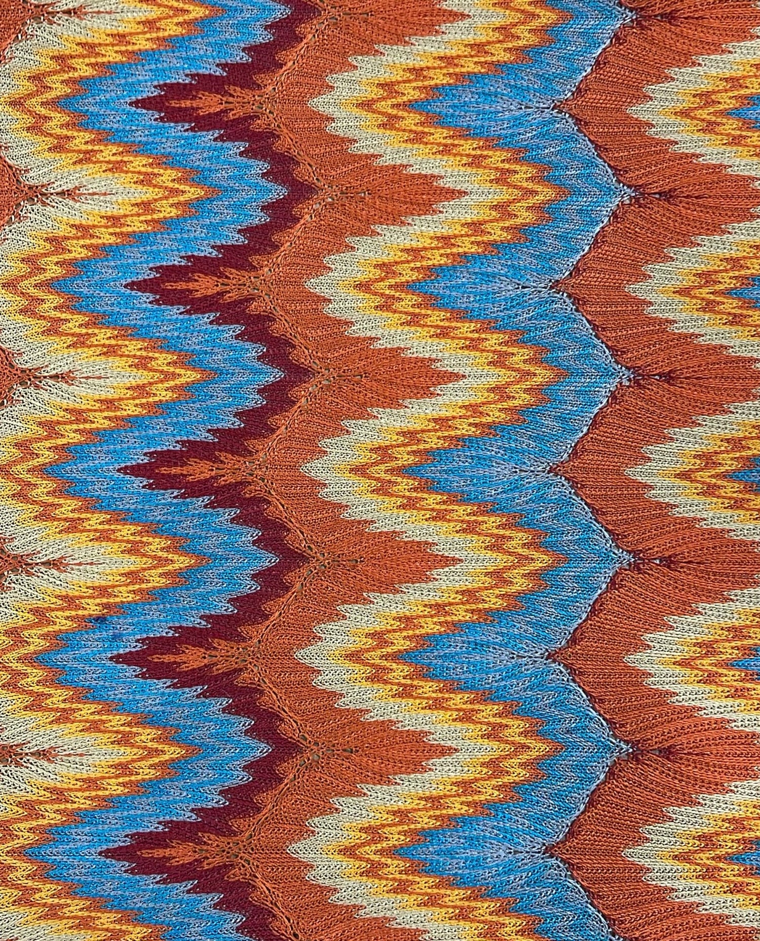 Multicolour Zigzag Mesh Fabric – Lightweight Stretch Material