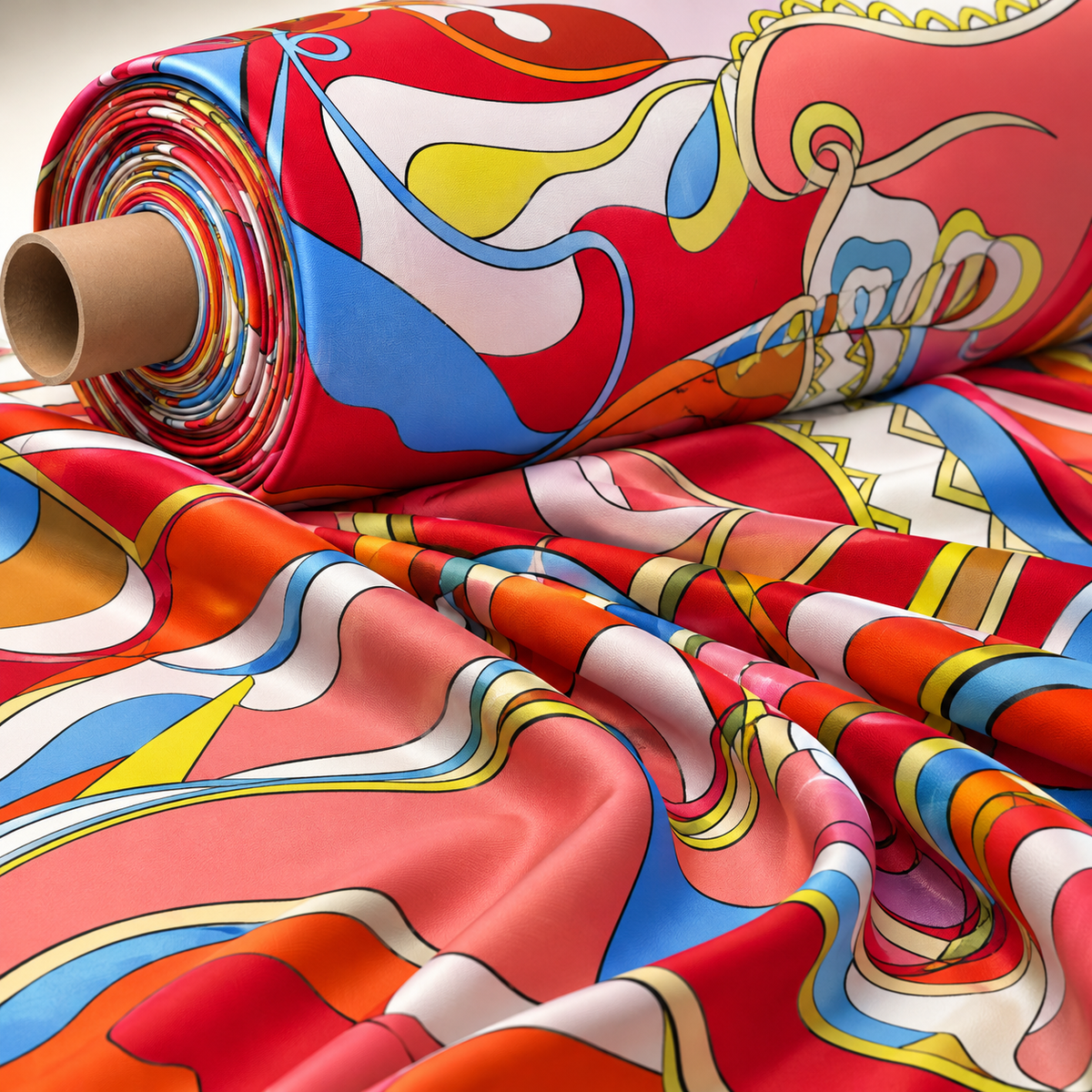 Colorful Abstract Pattern Fabric Custom Printed by the Metre