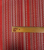 4 - Way Stretch Pink Red Zigzag Knit Fabric with Lurex Accent - Whotex Fabrics London