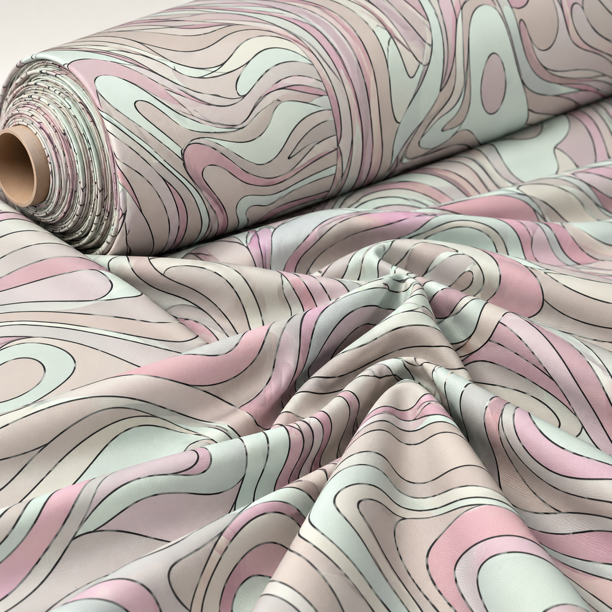 Pastel Marble Swirl Fabric by the Metre