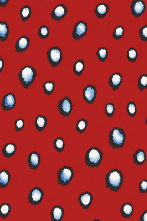 Red Abstract Polka Dot Fabric by the Metre