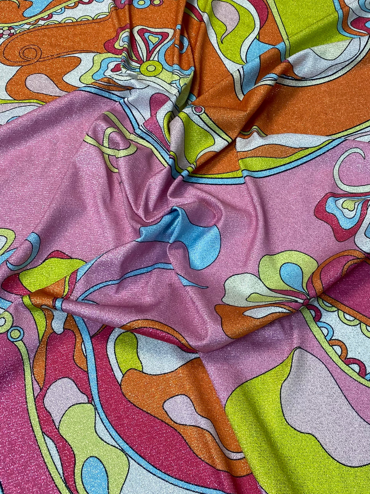 Vibrant Paisley Lurex Fabric by the Metre