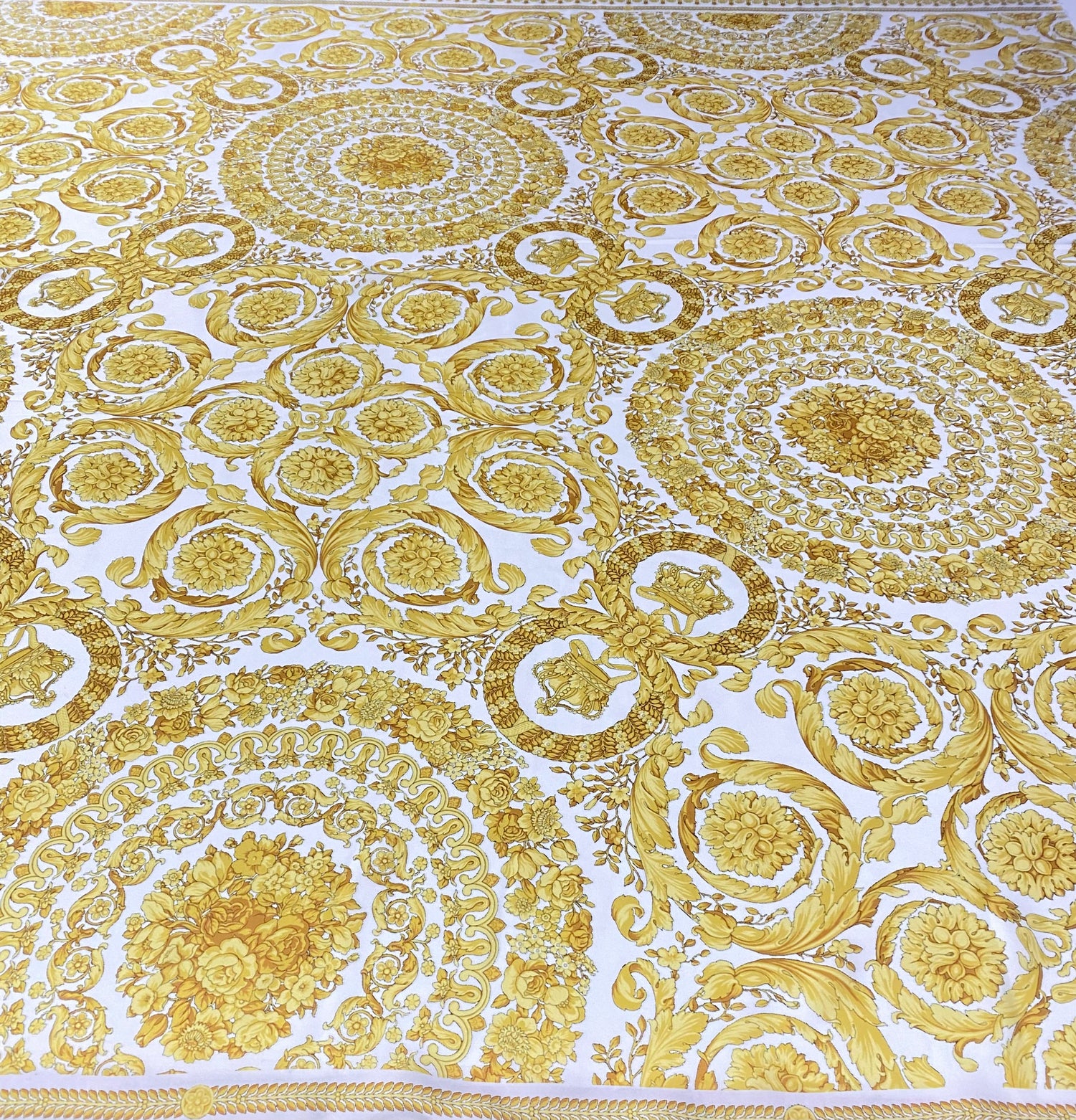 Baroque Gold and White Fabric by Metre