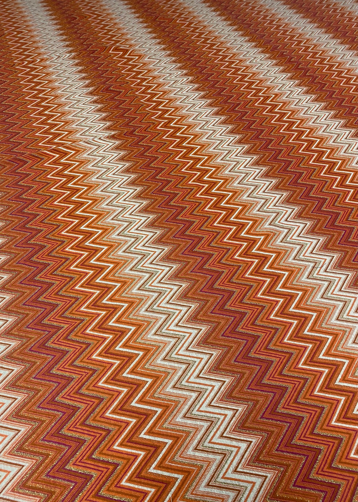 Orange Glitter Mesh Knitted Fabric for Crafting and Fashion Projects