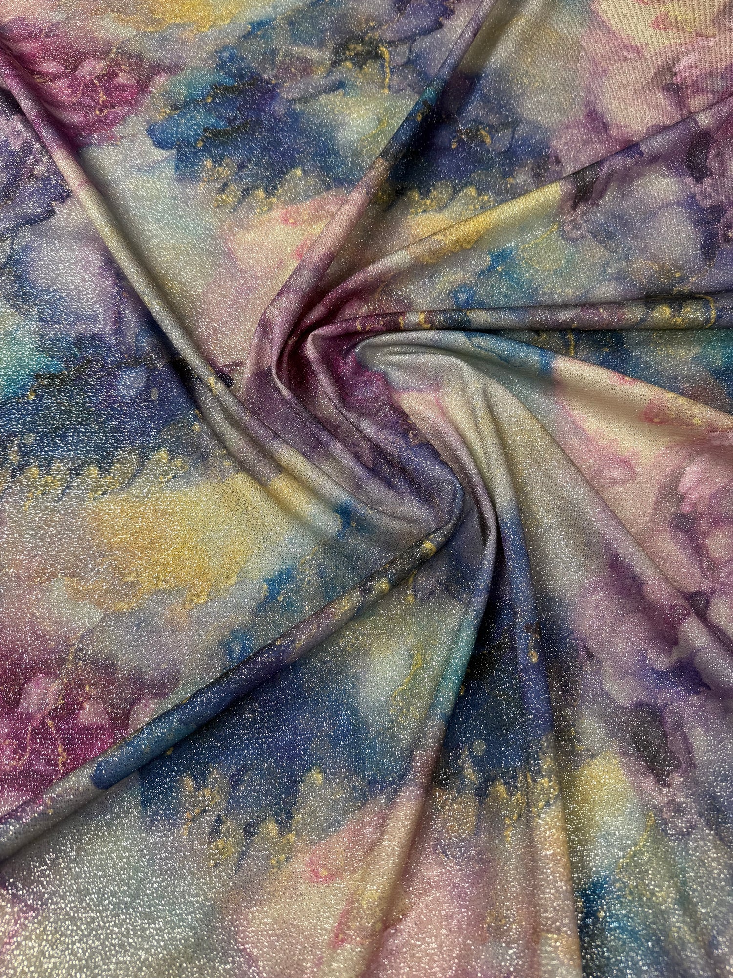 Shimmering Tie Dye Lurex Fabric
