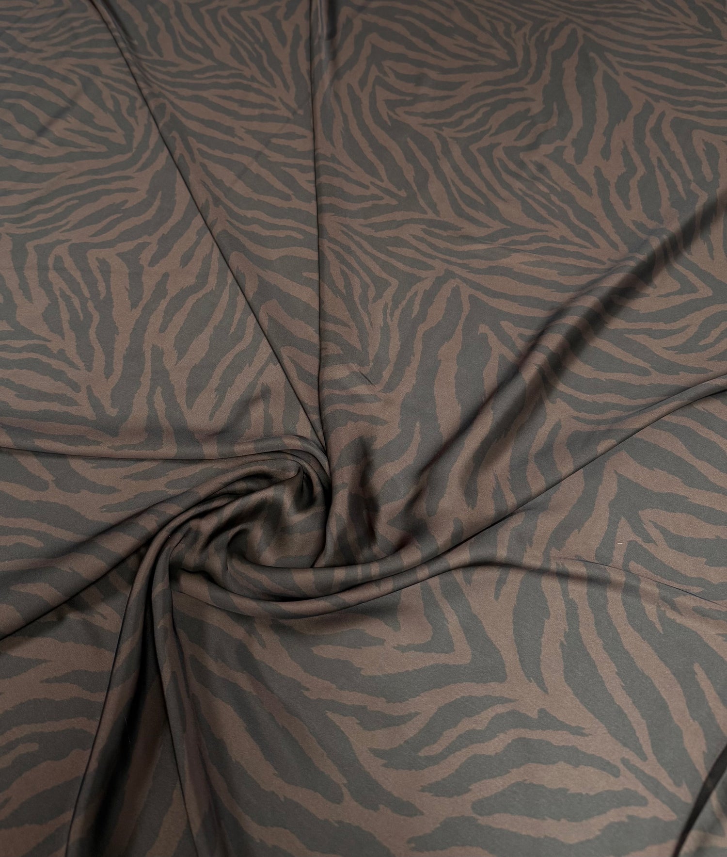 Elegant Brown Zebra Satin Fabric By The Metre