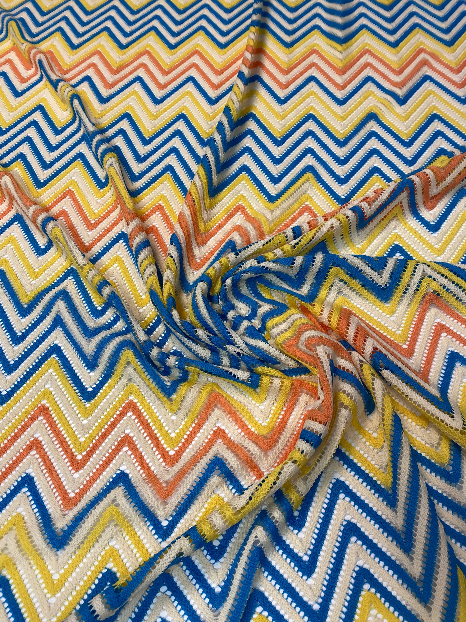 Chevron Stripe Mesh Fabric by the Metre
