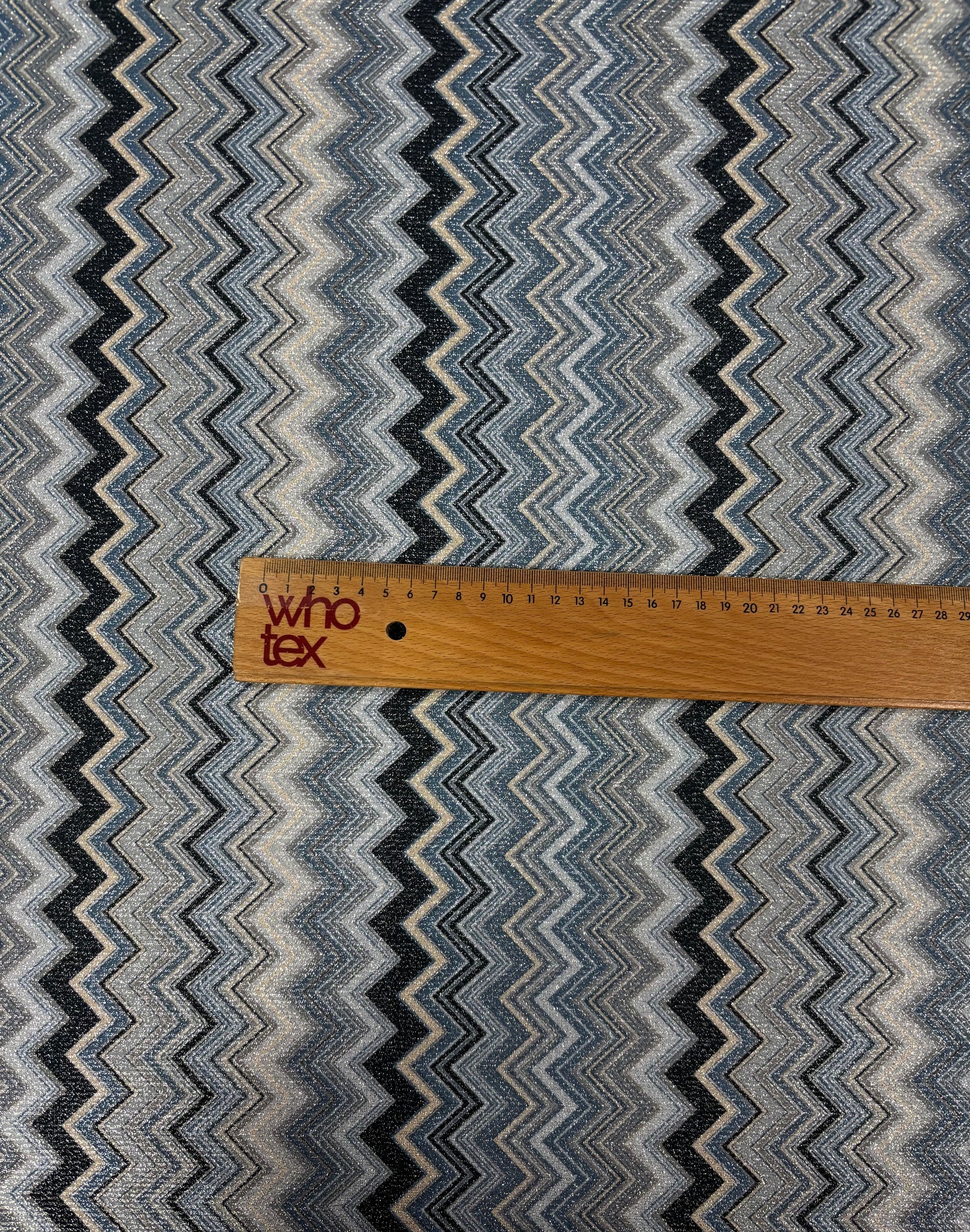 Stretch Lurex Fabric with Zigzag Pattern