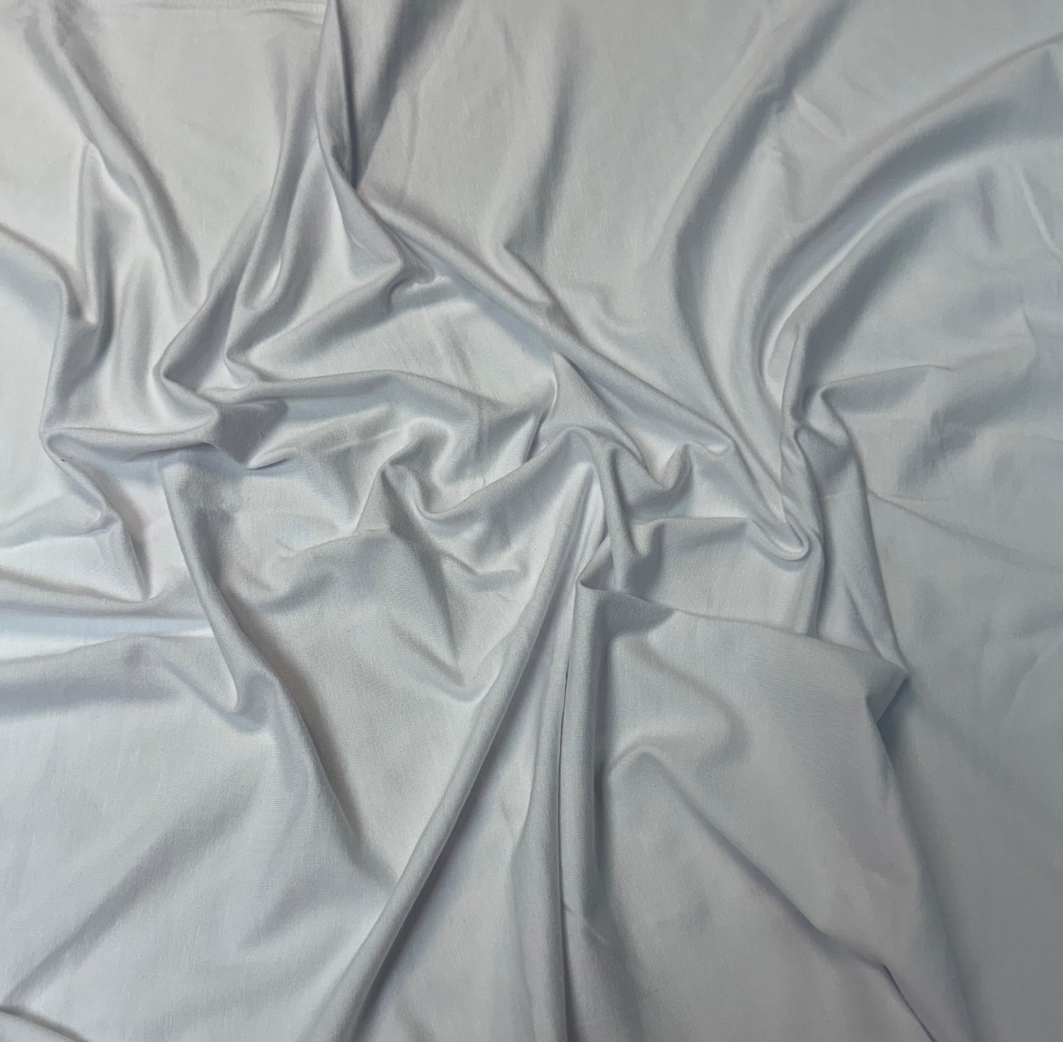 White Soft Stretch Viscose Jersey Fabric
