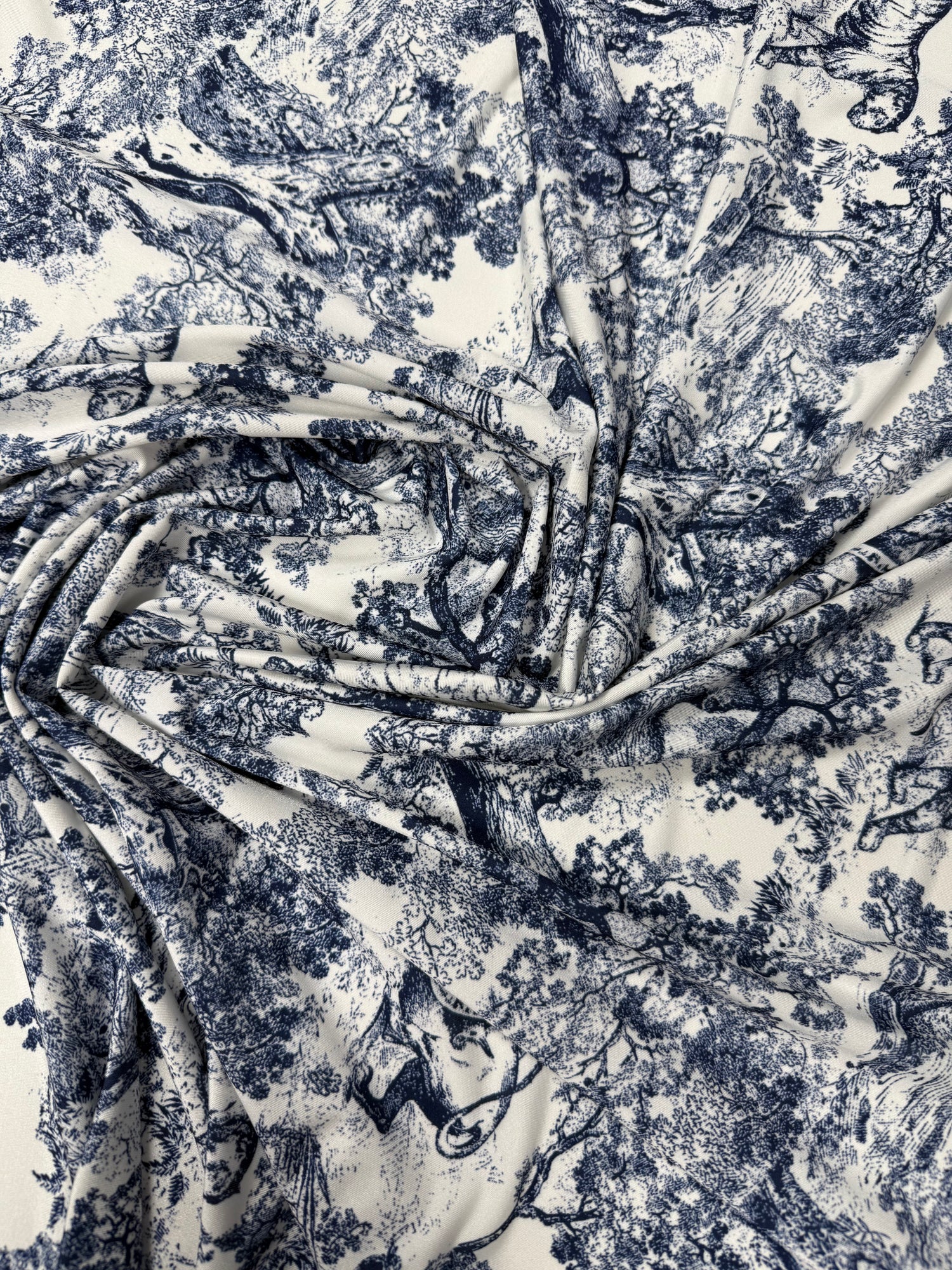 Classic Toile Scenic Print Fashion Fabric by the Metre