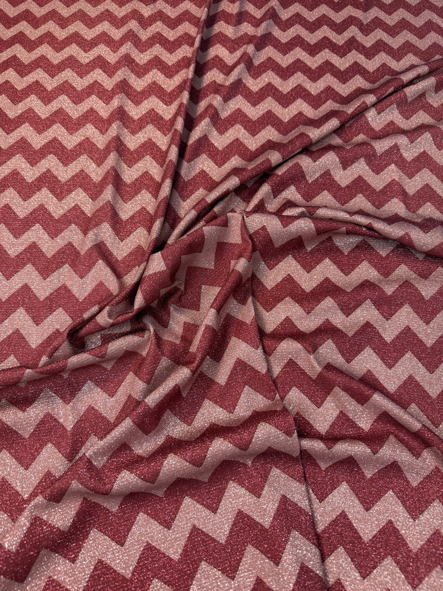 Red Chevron Fabric by the Metre