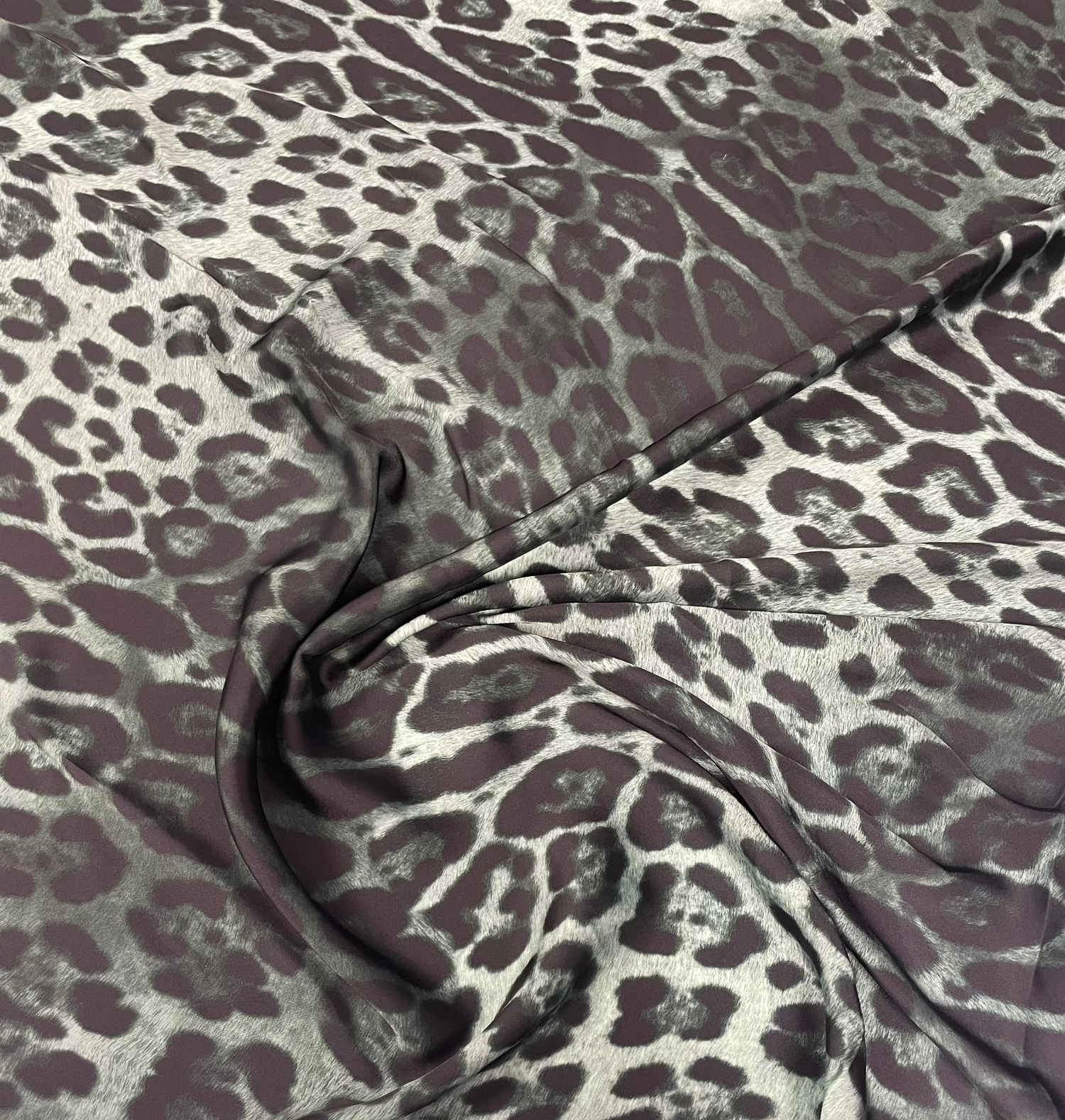 Green Leopard Print Satin Fabric by the Metre
