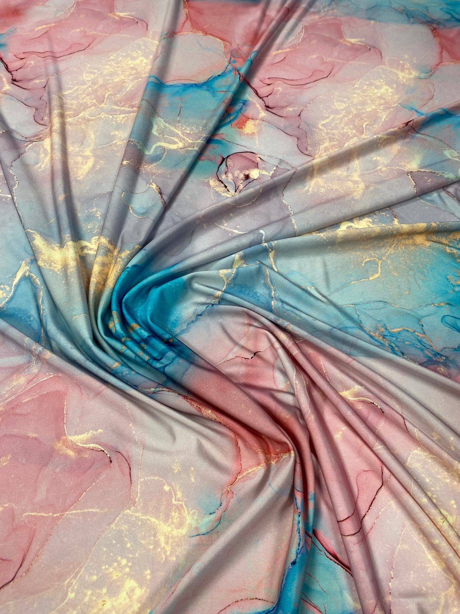 Abstract Marble Lycra Stretch Fabric by the Metre