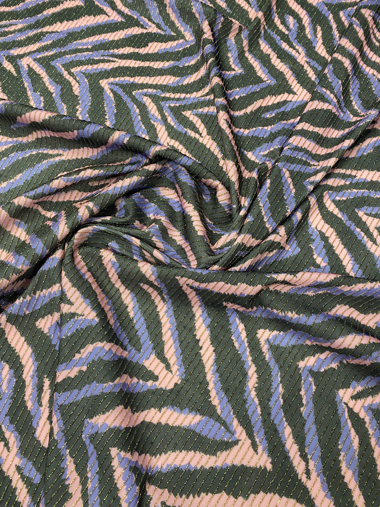 Pink Purple Zebra Lurex Fabric by the Metre