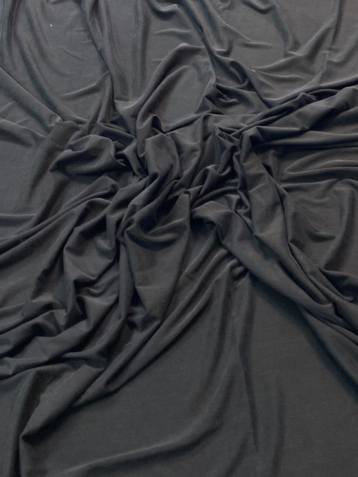 Black Stretch Cupro Blend Fabric by the Metre