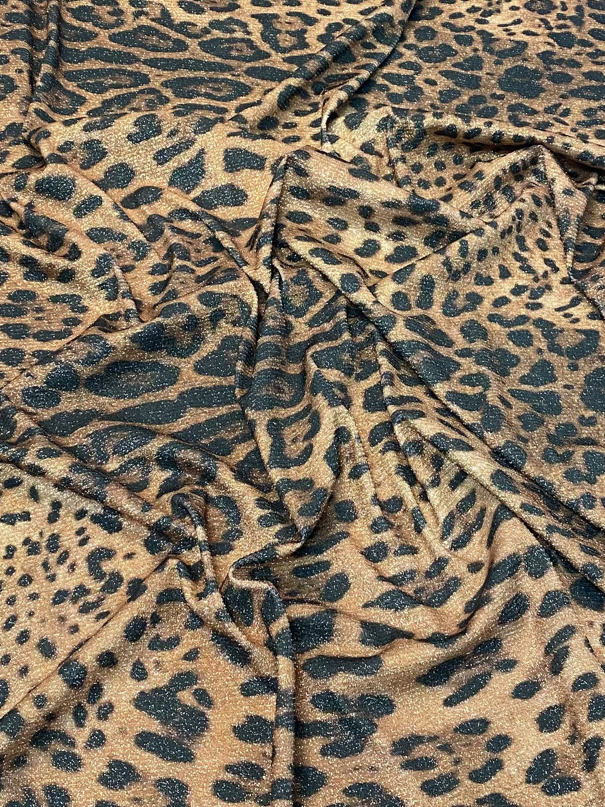 Classic Leopard Print Lurex Fabric by the Metre