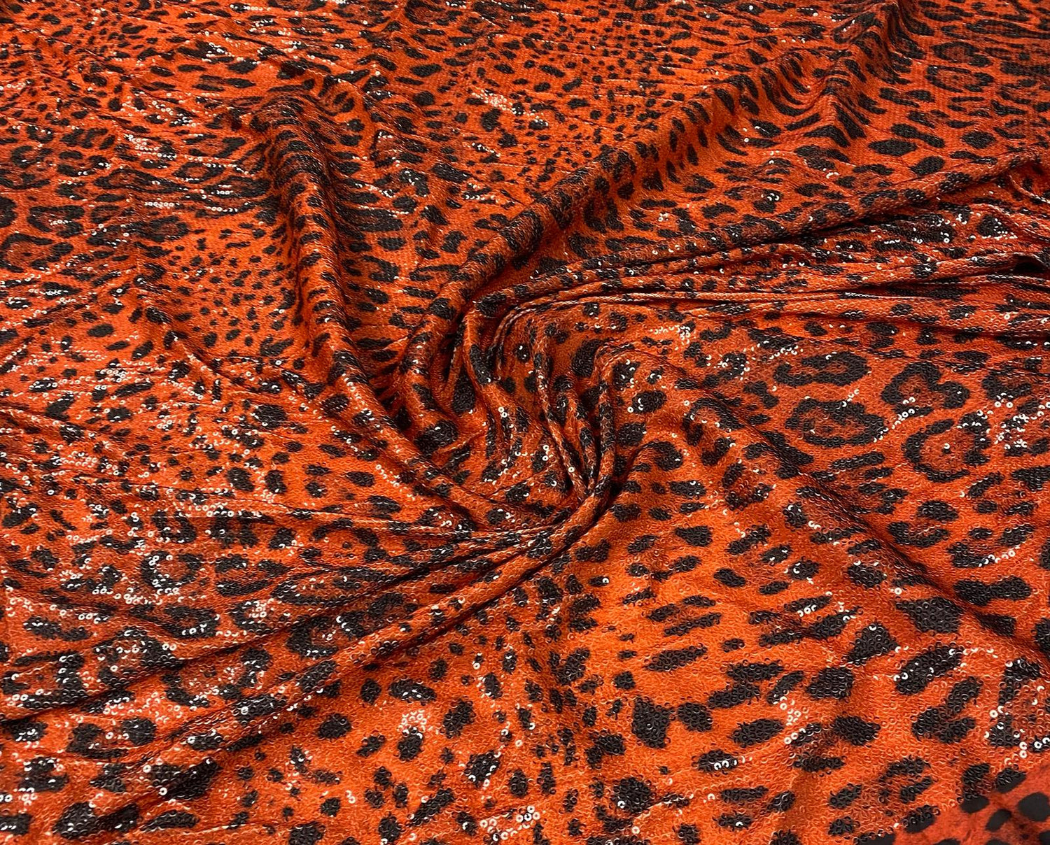 Luxury Orange Sequin Fabric by the Metre
