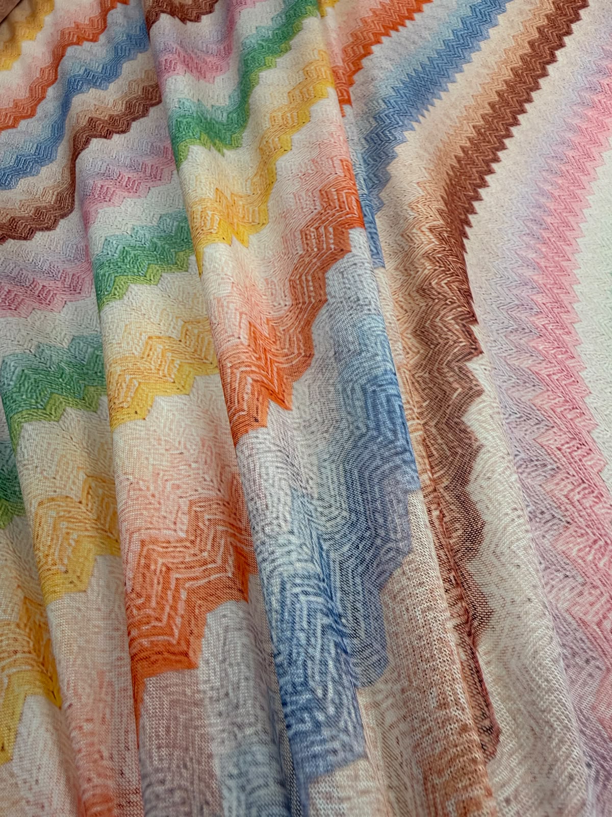 Pastel Chevron Power Mesh Fabric by the Metre