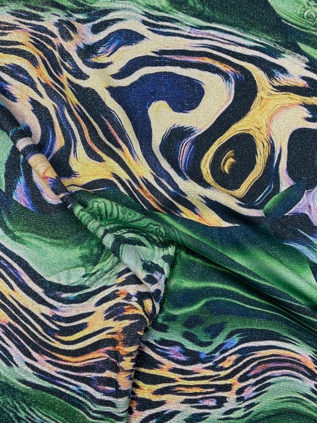 Abstract Animal Lurex Fabric by the Metre - Whotex Fabrics London