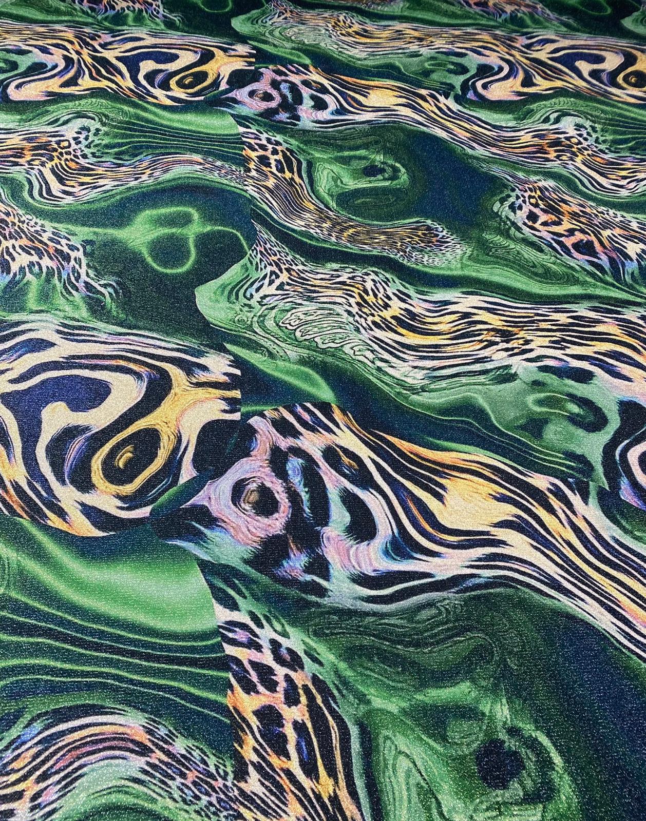 Abstract Animal Lurex Fabric by the Metre - Whotex Fabrics London