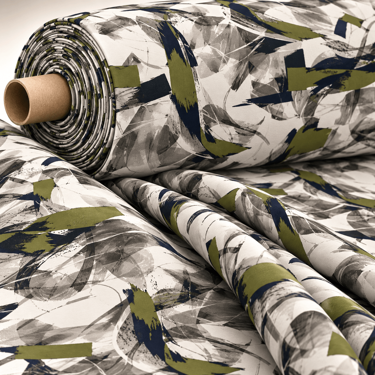 Abstract Artistic Brushstroke Fabric by Metre - Whotex Fabrics London