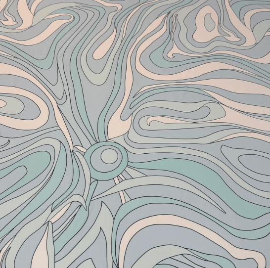 Abstract Baby Blue Swirl Sequin Fabric by the Metre - Whotex Fabrics London