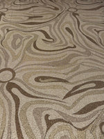 Abstract Beige Marble Swirl Lurex Fabric by the Metre - Whotex Fabrics London