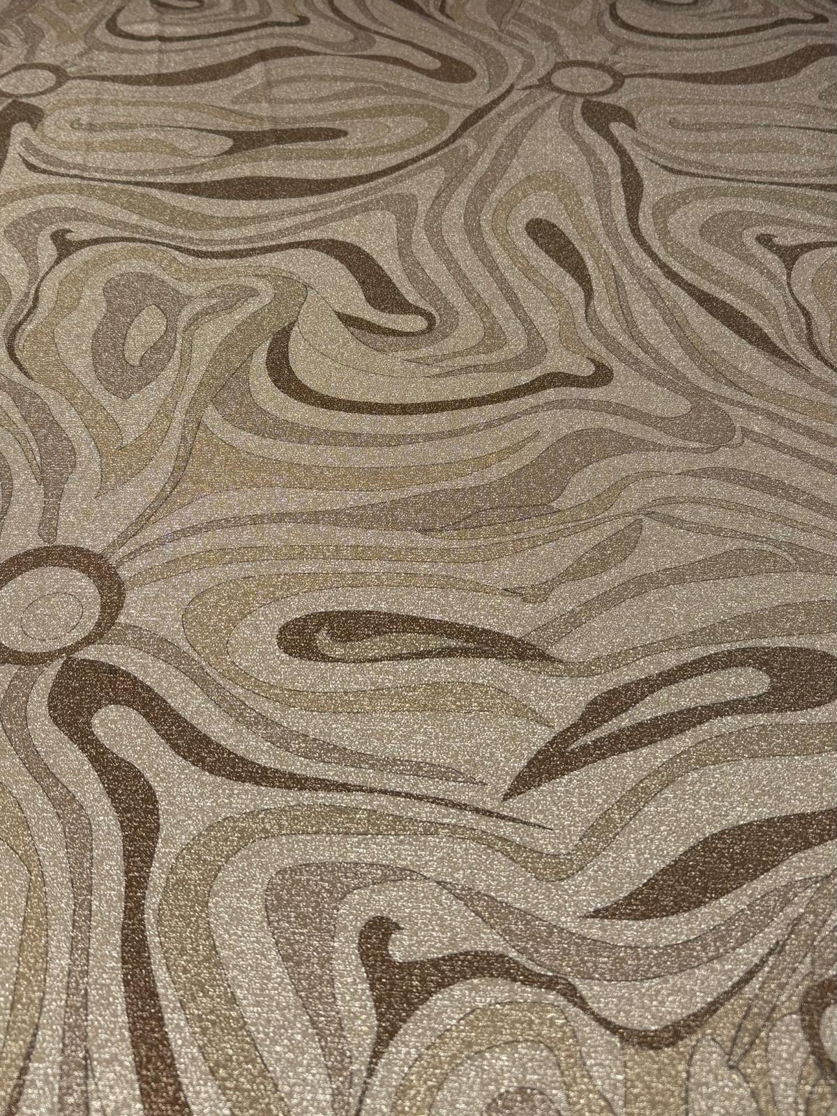 Abstract Beige Marble Swirl Lurex Fabric by the Metre - Whotex Fabrics London