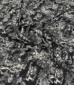 Abstract Black & White Crepe Fabric by the Metre - Whotex Fabrics London