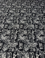 Abstract Black & White Crepe Fabric by the Metre - Whotex Fabrics London