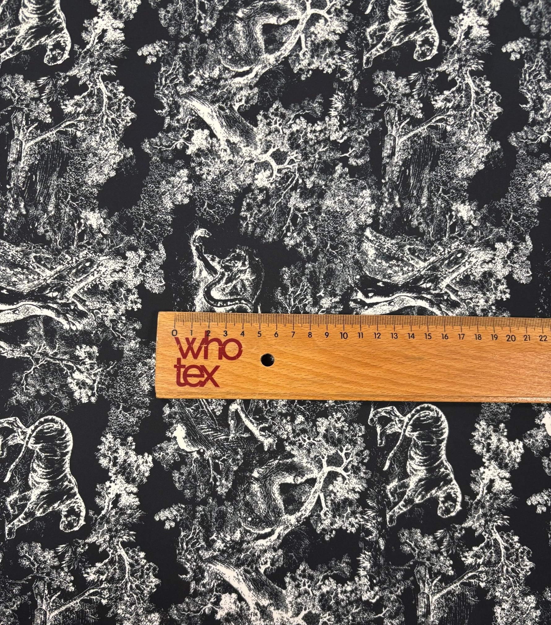 Abstract Black & White Crepe Fabric by the Metre - Whotex Fabrics London