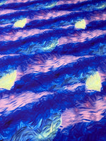 Abstract Blue and Purple Tie Dye Pattern Fabric By Metre - Whotex Fabrics London