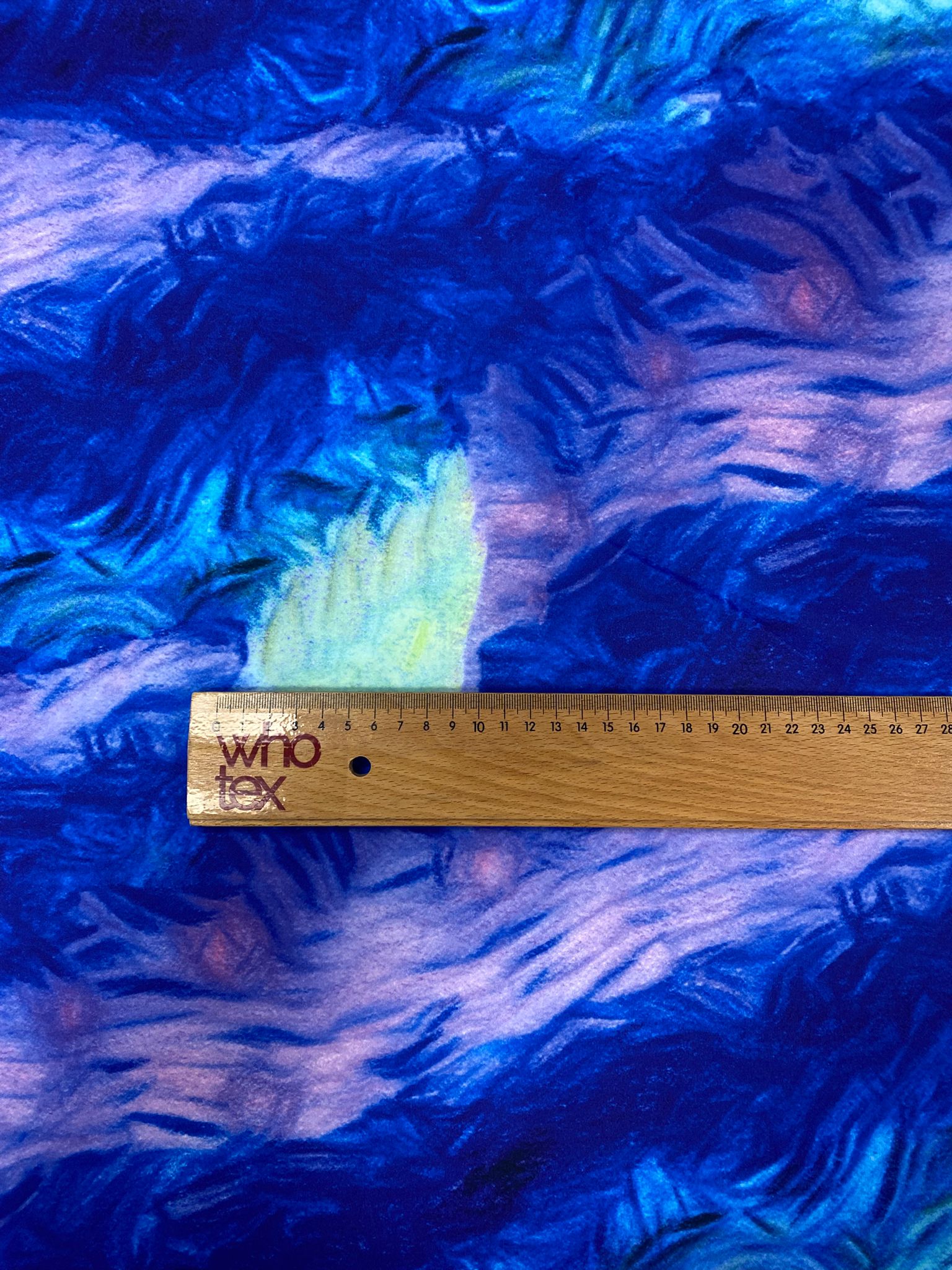 Abstract Blue and Purple Tie Dye Pattern Fabric By Metre - Whotex Fabrics London