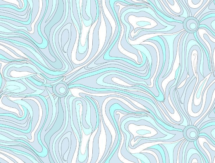 Abstract Blue Swirl Fabric by the Metre - Whotex Fabrics London