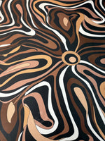 Abstract Earth Tone Swirl Fabric by the Metre - Whotex Fabrics London