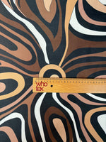 Abstract Earth Tone Swirl Fabric by the Metre - Whotex Fabrics London
