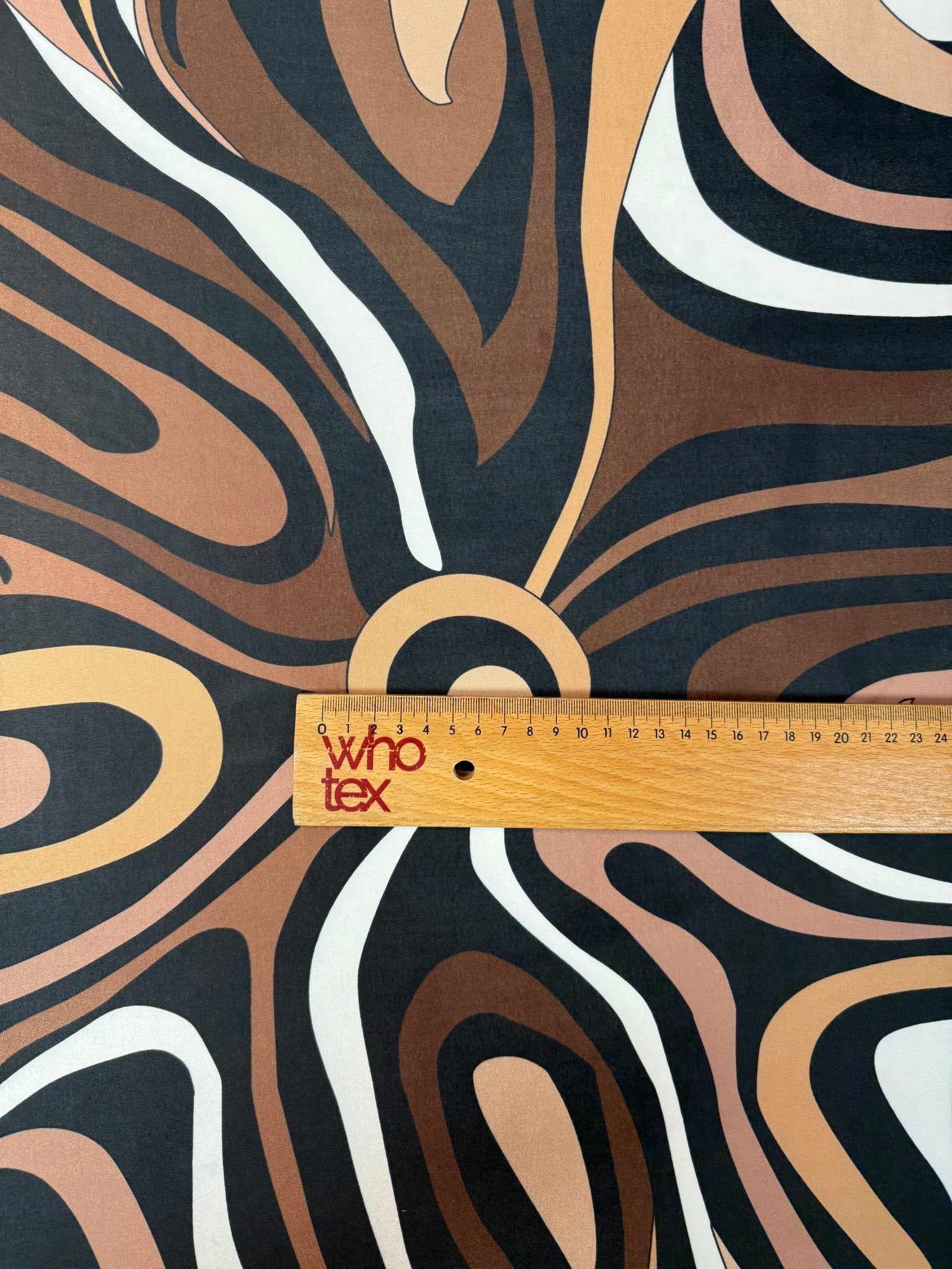 Abstract Earth Tone Swirl Fabric by the Metre - Whotex Fabrics London