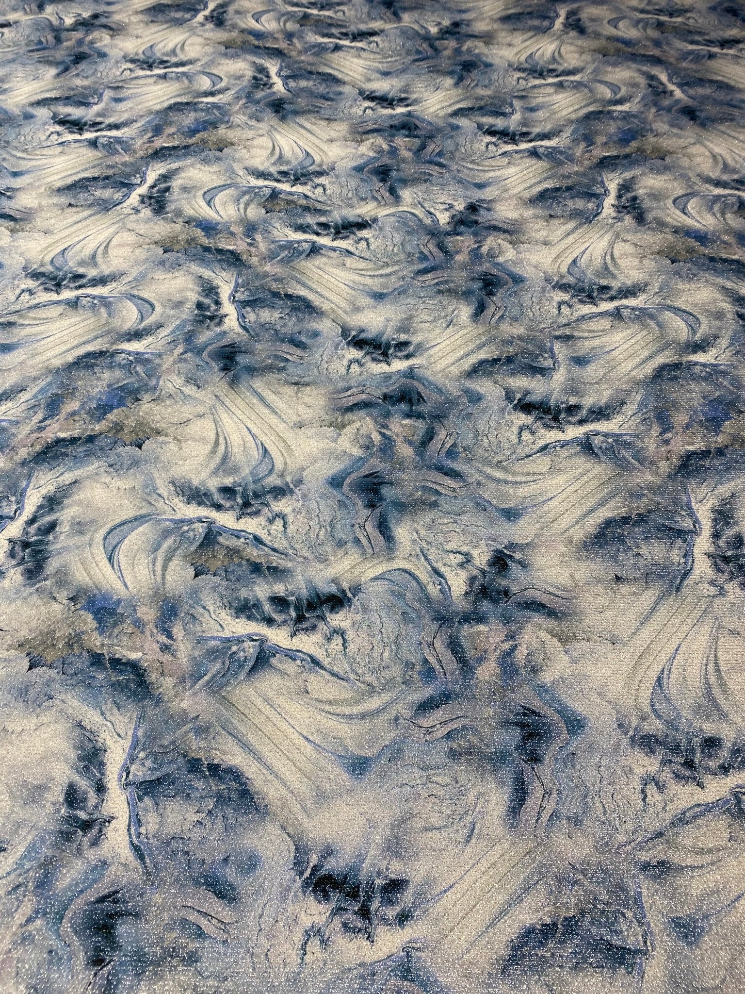 Abstract Marble Lurex Fabric by the Metre - Whotex Fabrics London