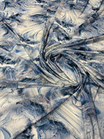 Abstract Marble Print Spandex Fabric by the Metre - Whotex Fabrics London