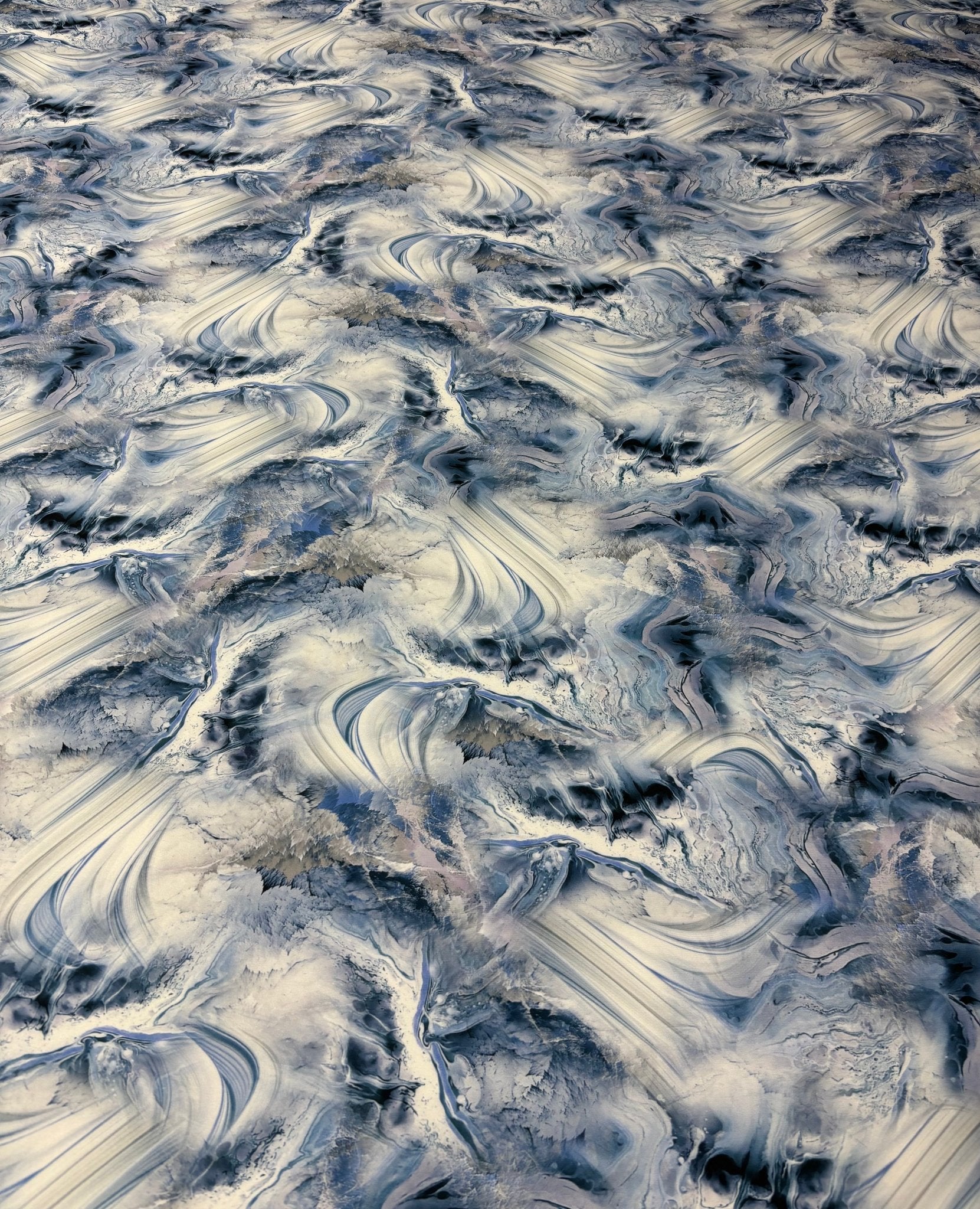 Abstract Marble Print Spandex Fabric by the Metre - Whotex Fabrics London