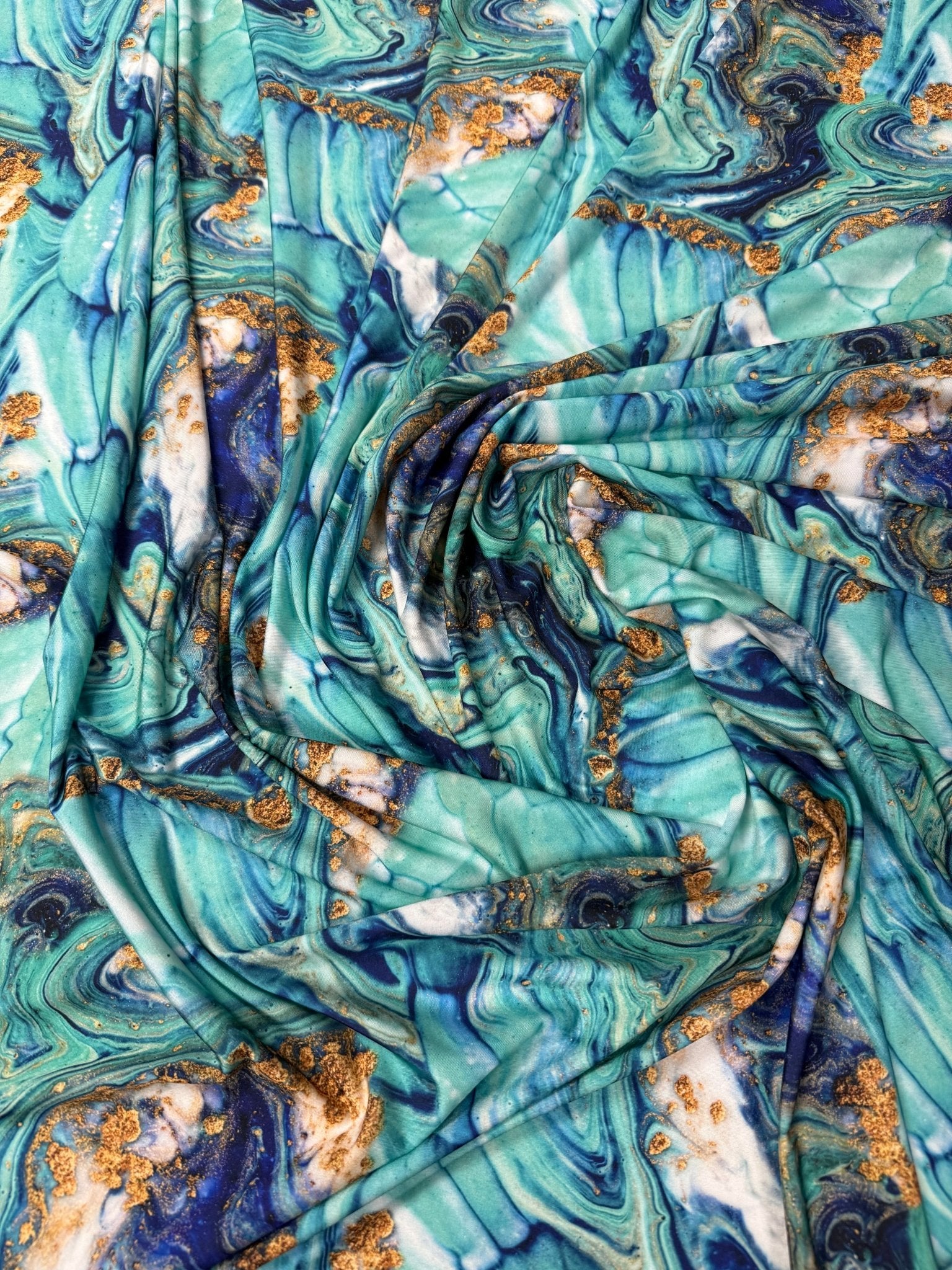 Abstract Marble Print Stretch Spandex Fabric by the Metre - Whotex Fabrics London