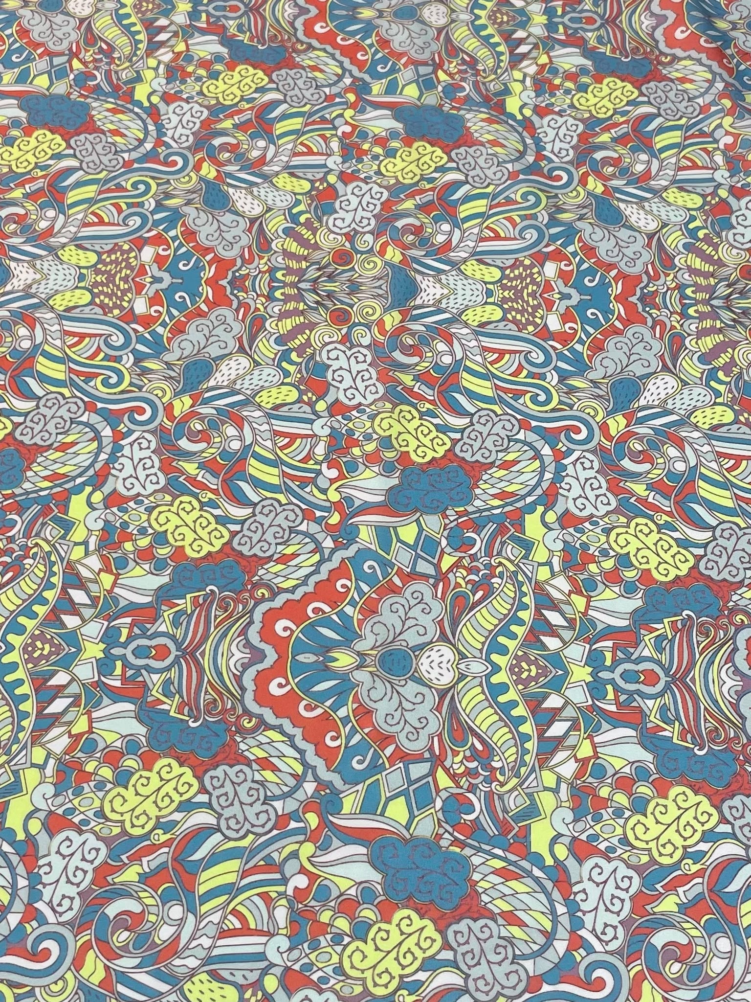 Abstract Paisley Crepe Fabric by the Metre - Whotex Fabrics London