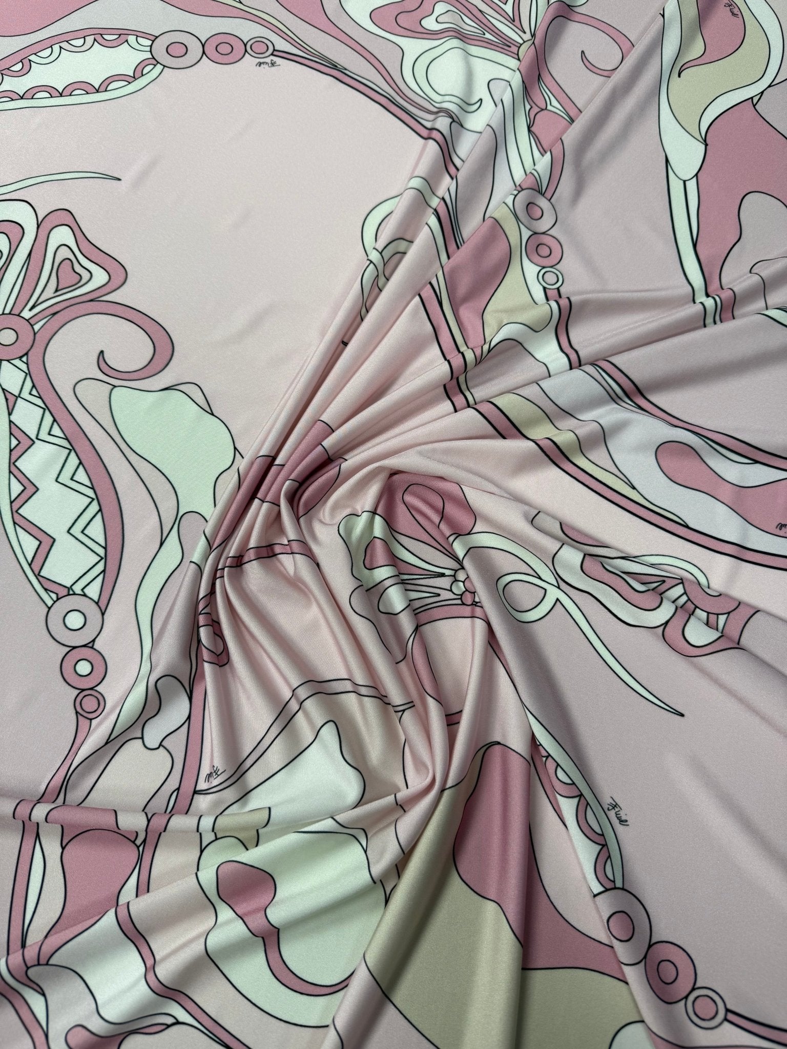 Abstract Pastel Spandex Fabric by the Metre - Whotex Fabrics London