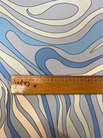 Abstract Pattern Fabric in Blue and Grey by the Metre - Whotex Fabrics London