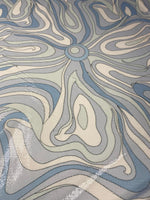 Abstract Pattern Sequin Fabric in Blue and Grey by the Metre - Whotex Fabrics London