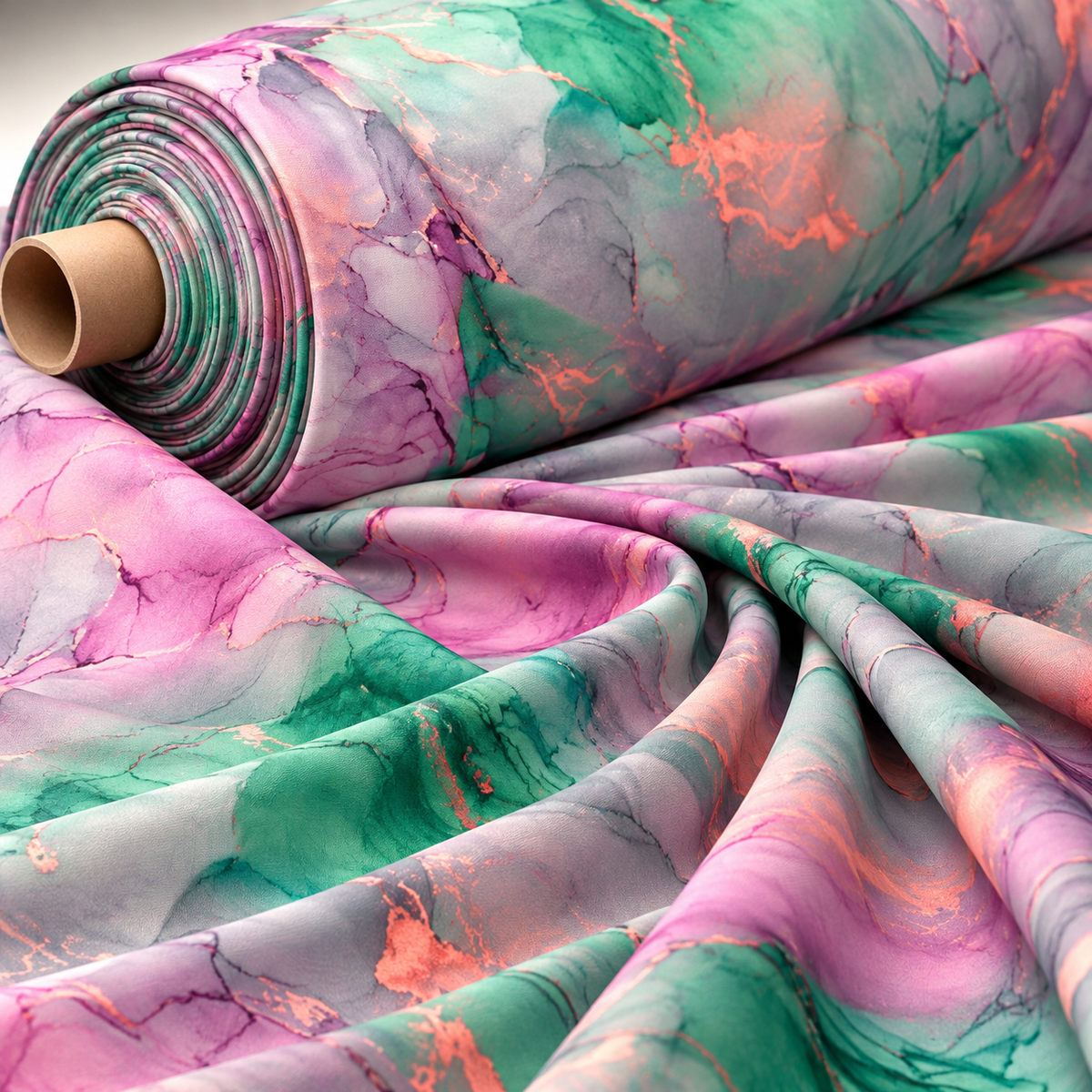 Abstract Print Poly Linen Fabric by the Metre - Whotex Fabrics London