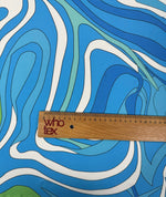 Abstract Wave Lycra Stretch Fabric by the Metre - Whotex Fabrics London