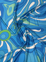 Abstract Wave Lycra Stretch Fabric by the Metre - Whotex Fabrics London